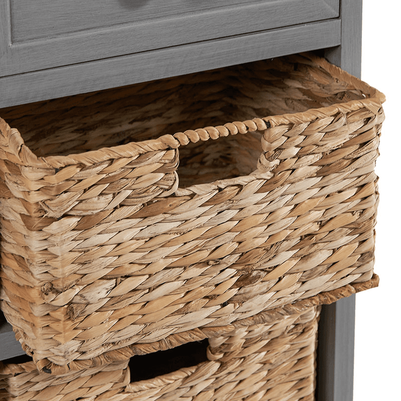 Devonshire 2 Drawer Basket Unit, Grey