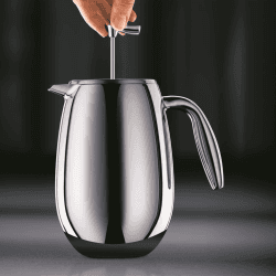 Image showing the Colombia Double wall 8 cup French press, 1 litre, Silver product.