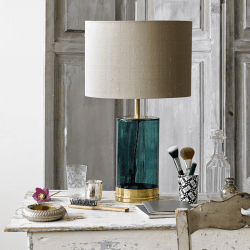 Image showing the Wisteria Table lamp - base only, H39 x W15cm, Brass And Green Glass product.