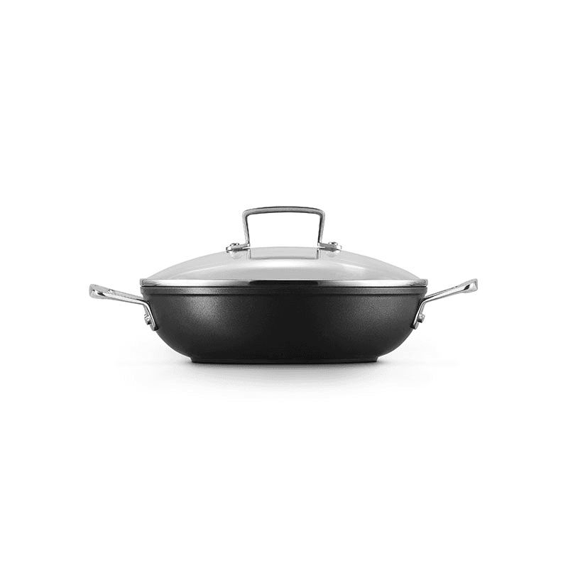 Toughened Non-Stick Shallow casserole with glass lid, 24cm - 2.3 litre