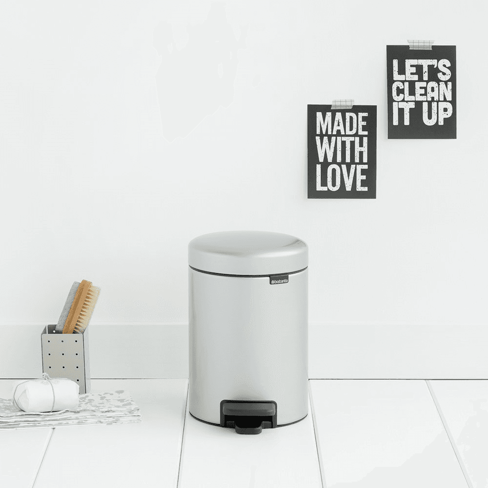 newIcon Pedal bin, 3 litre, Metallic Grey