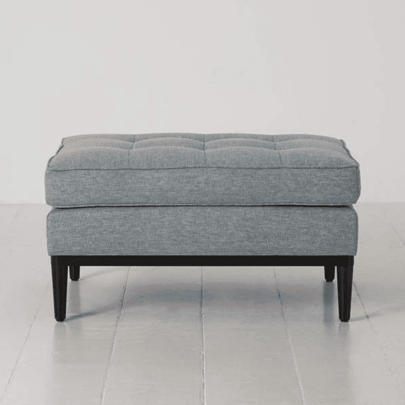 Model 02 Linen Ottoman, Seaglass