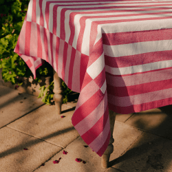 Image showing the Stripe Tablecloth, W170 x L240cm, Punch Pink product.