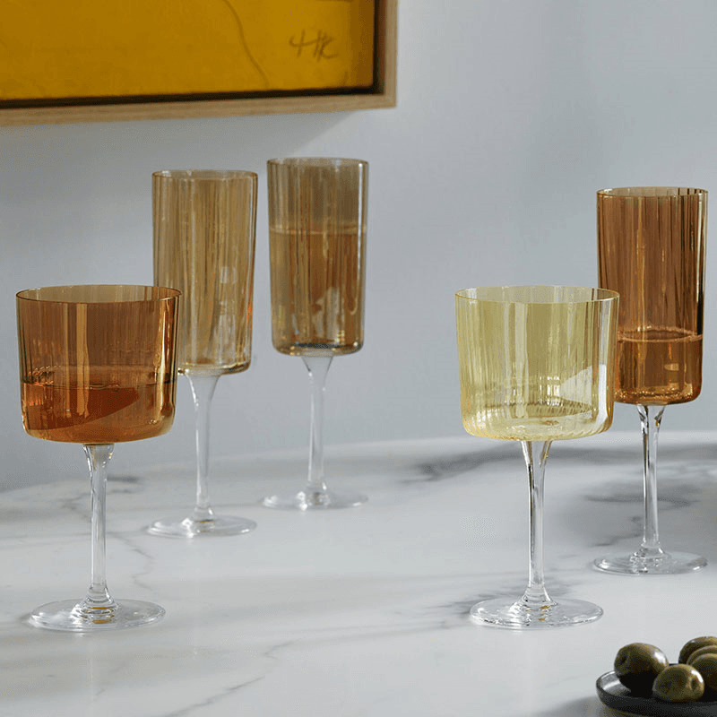 Gems Set of 4 Champagne Flutes, 210ml, Amber