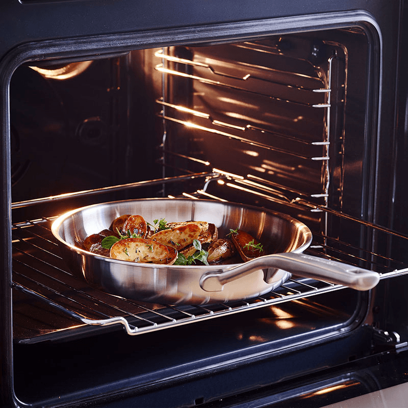 MultiPly Stainless Steel Skillet with Lid, 24cm, Silver