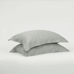 Image showing the The Edged 300 Thread Count Oxford Border Pair of Pillowcases, Standard, Sage Green product.