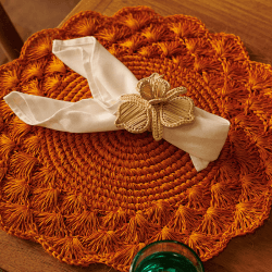 Image showing the Clara Set of 2 Woven Placemats, D39cm, Terracotta product.
