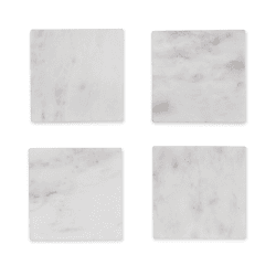 Image showing the Marble Set of 4 Coasters, 11cm, White product.