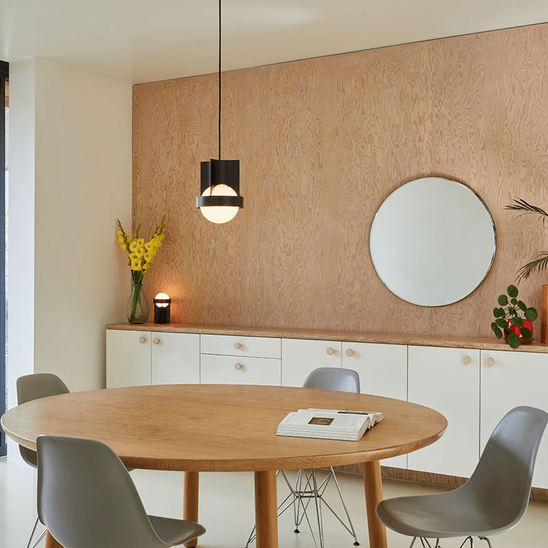 Large Loop Single Pendant with Sphere IV, Dark Grey