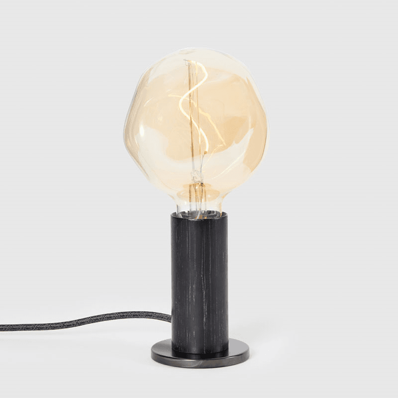 Knuckle Table Lamp with Voronoi I, Blackened Oak