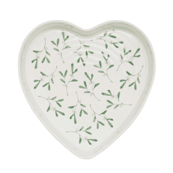 Image showing the Mistletoe Heart Baking Dish, D25cm, White/Green product.