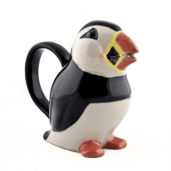 Image showing the Puffin Water Jug, H10cm, Black/Yellow product.