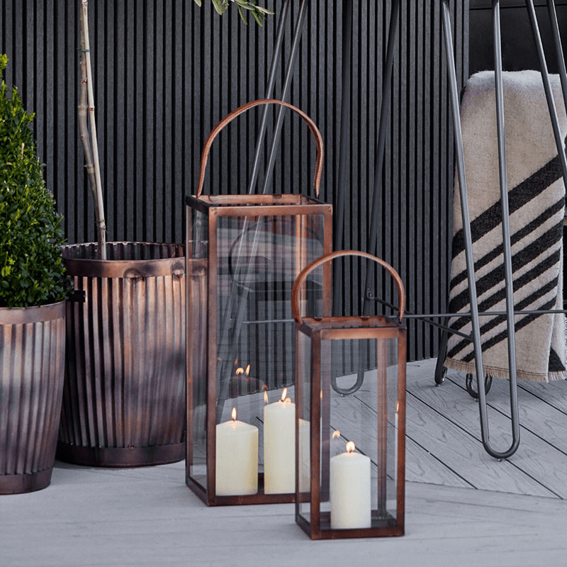 Hampton Lantern, H40cm, Copper