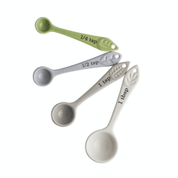 Image showing the In The Forest Measuring spoons, Green, Light Blue, Grey, Cream product.