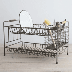 Image showing the Tilmo Dish rack, 28 x 47 x 25cm, Distressed Grey product.