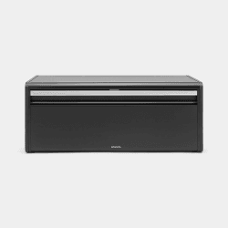 Image showing the Fall Front bread bin, H18.7 x W46.5 x D25cm, Matt Black product.