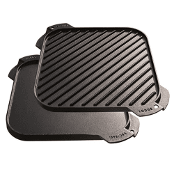 Image showing the Lodge Square reversible griddle, 27cm, Black product.