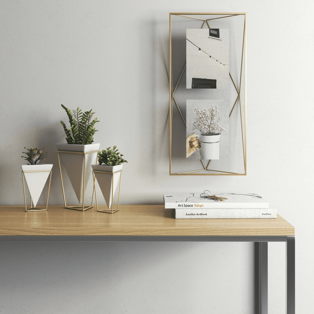 Prisma Photo frame, 48 x 23 x 8cm, Matte Brass