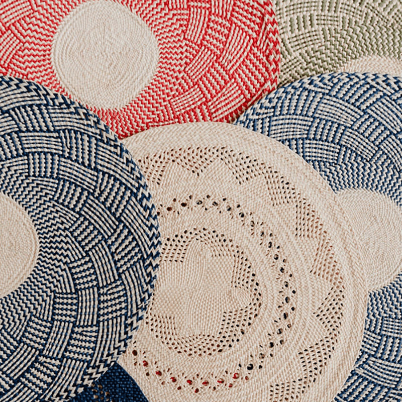 Nariño Set of 2 Woven Placemats, D39cm, Midnight Blue