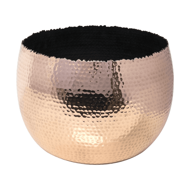 Hammered Bowl planter, H21 x W30 x D30cm, Copper