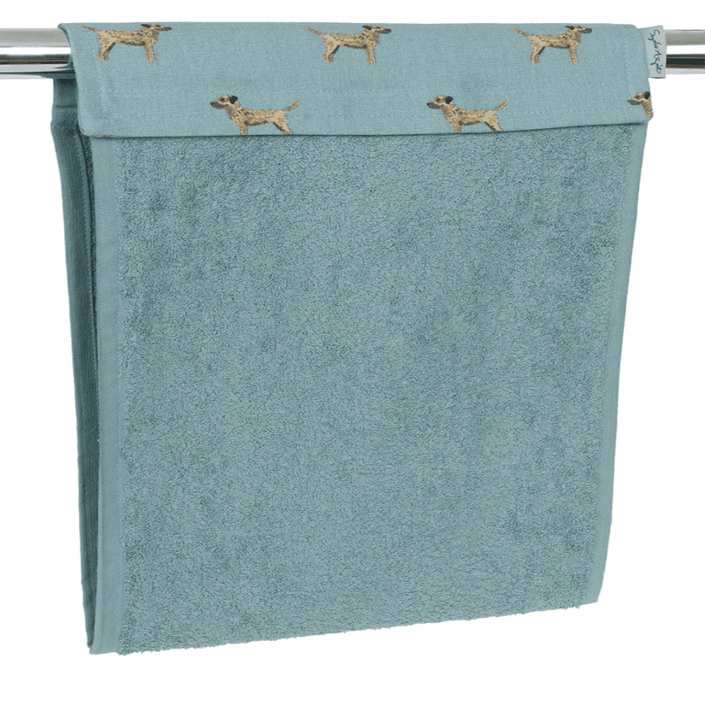 Border Terrier Roller Hand Towel, Teal