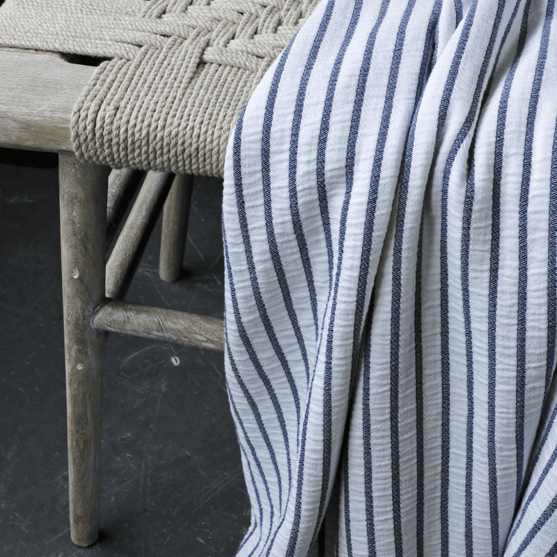 Hikari Throw, 150 x 200cm, Blue & White