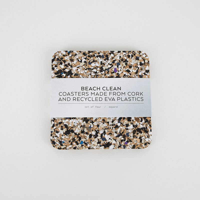 Beach Clean Set of 4 Coasters, W10 x L10cm, Multi