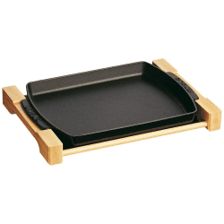 Image showing the Dish on wood plate, 33 x 23cm, Black product.