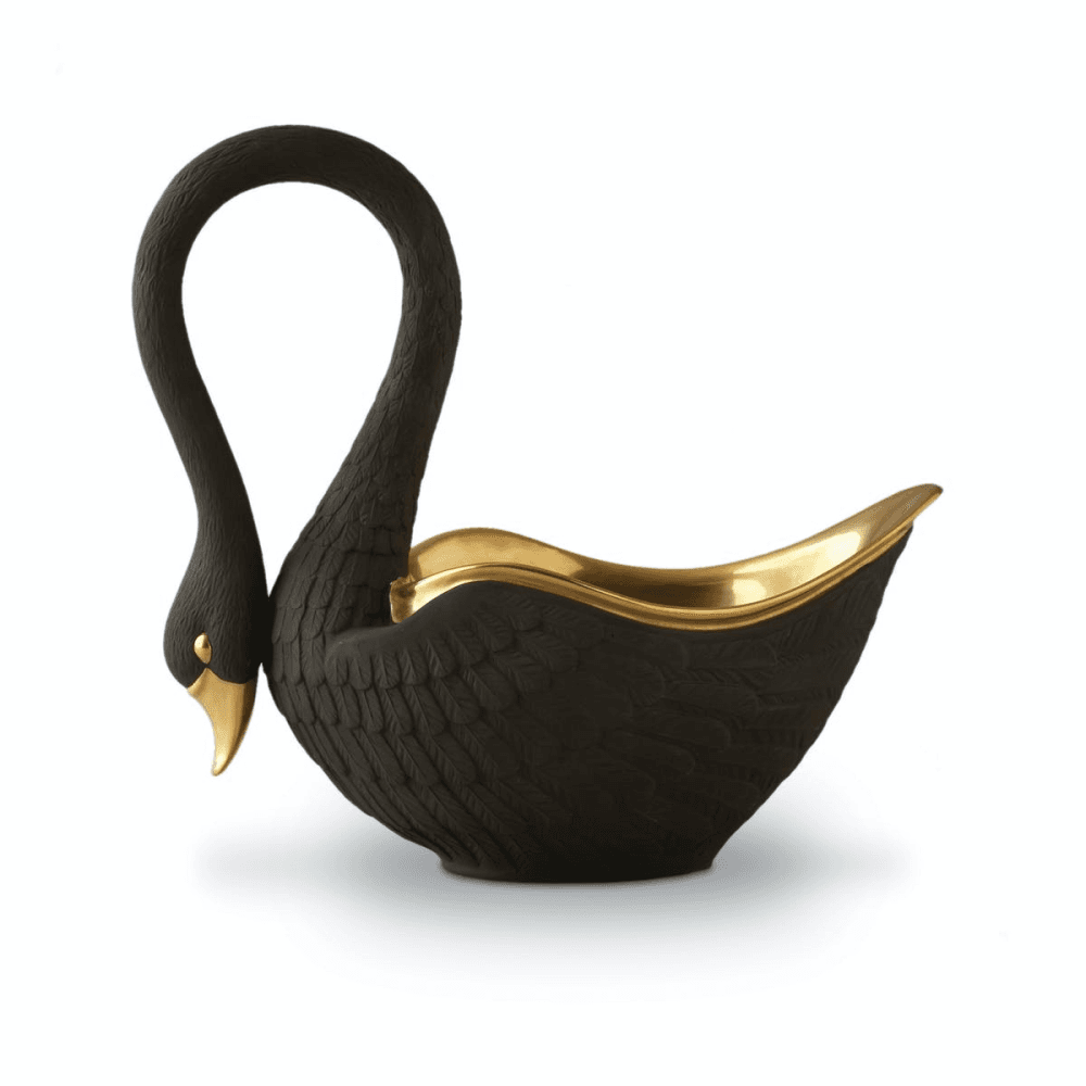 Swan Medium bowl, L17 x H17cm, Black