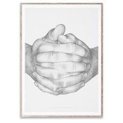 Image showing the Folded Hands FSC Print, 50 x 70cm, Grey product.