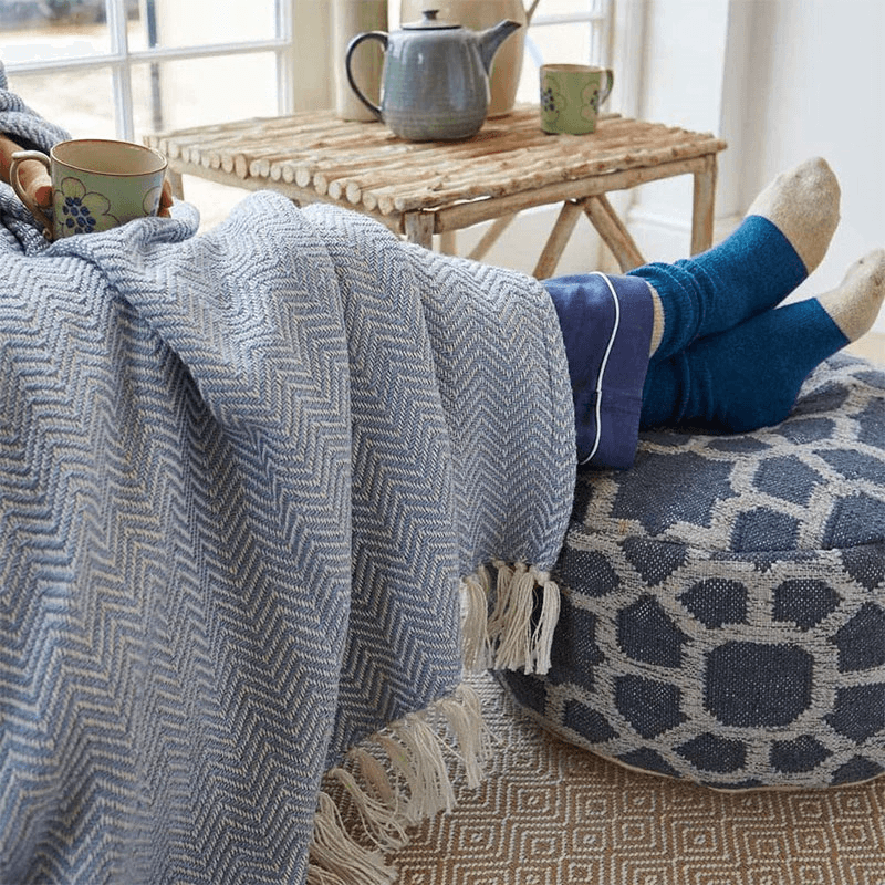 Herringbone Blanket, 250cm x 130cm, Lavender