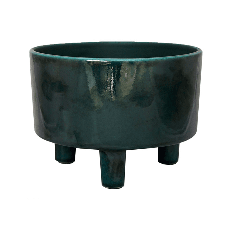 Pisa Bowl planter, H14 x W19 x D19cm, Emerald