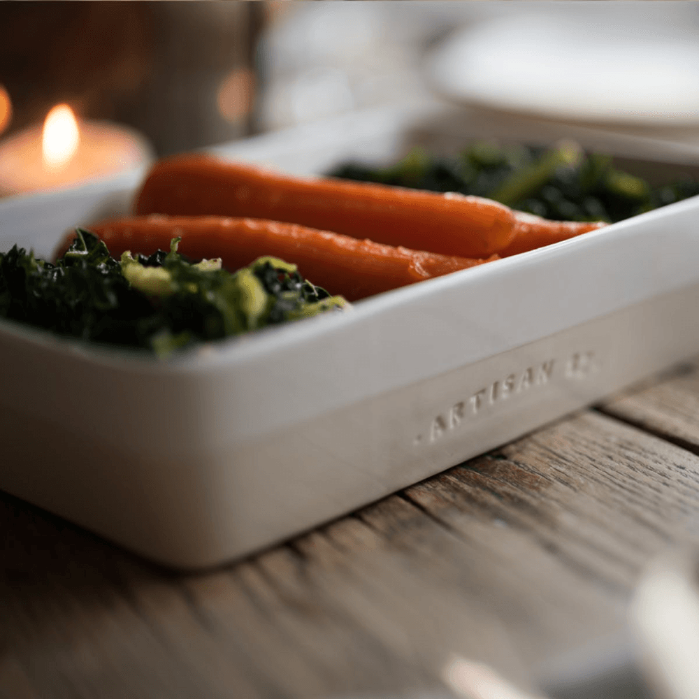 Rectangular roaster, L26 x W18 x H6cm, stoneware