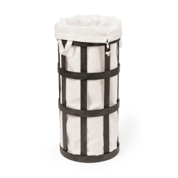 Image showing the Cage Laundry basket, H63 x W31 x D31cm, Dark Brown/ White product.
