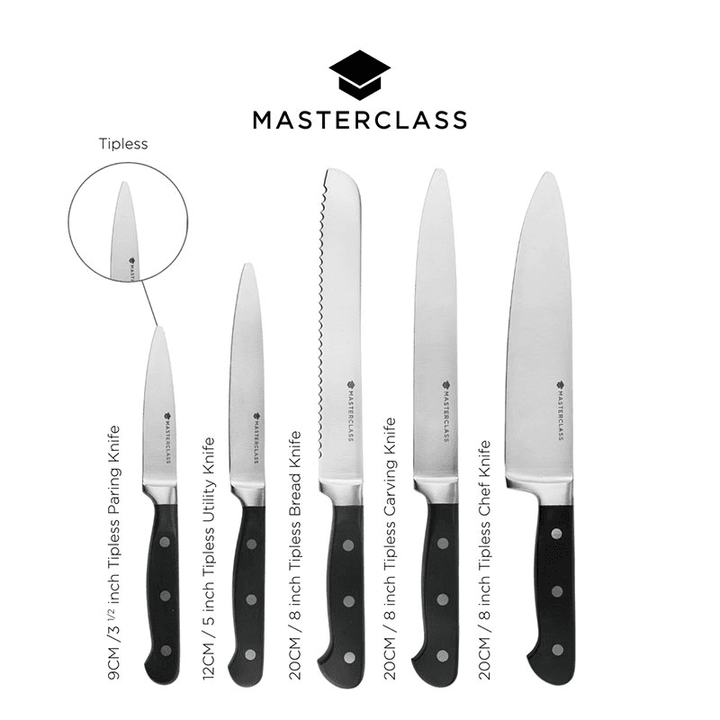 Tipless Knife Block Set, Black