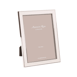 Image showing the Enamel Range Photograph frame, 5 x 7" with 15mm border, White With Silver Plate product.