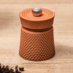 Image showing the Bali Font Cast Iron Pepper Mill, Orange product.