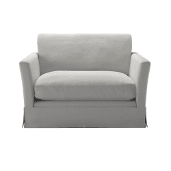 Image showing the Otto, Loveseat, Alabaster Brushed Linen Cotton, Alabaster product.