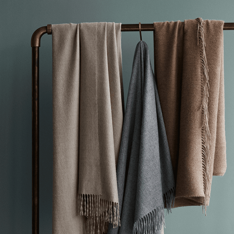 Luxury Plaid Throw, H200cm x W130cm, Latte