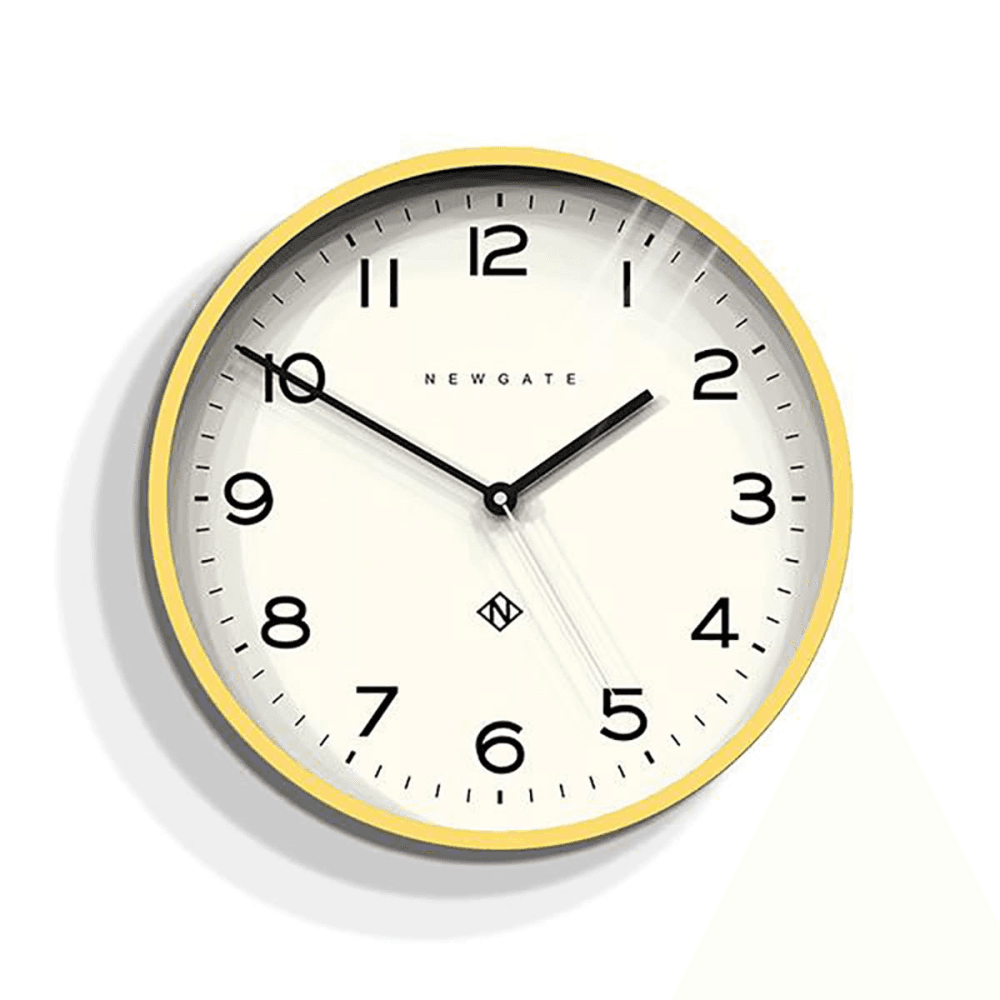 Echo Number Three Wall clock, D 37cm, Yellow