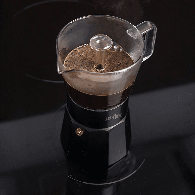 Verona Glass Espresso Maker, 290ml, Black