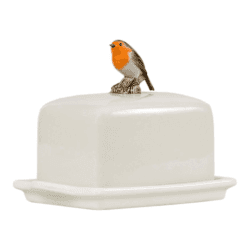 Image showing the Robin Butter dish, L11.5 x D9 x H10.6cm product.