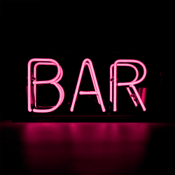 Image showing the Neon Box Bar Glass Sign, H38 x W19cm, Pink product.