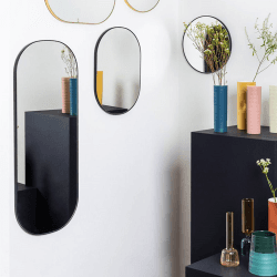 Image showing the Fine Edge Oval Mirror, H50 x W35cm, Gold product.