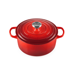Image showing the Signature Cast Iron Round casserole, 26cm - 5.3 litre, Cerise product.