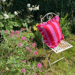 Image showing the Wide Stripe Cushion Cover, 45 x 45cm, Cerise/Fuchsia product.