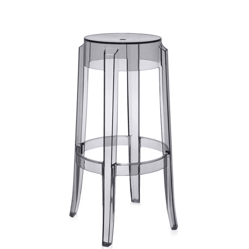 Philippe Starck 2005 Charles Ghost Stool, H75cm, Smoke Grey