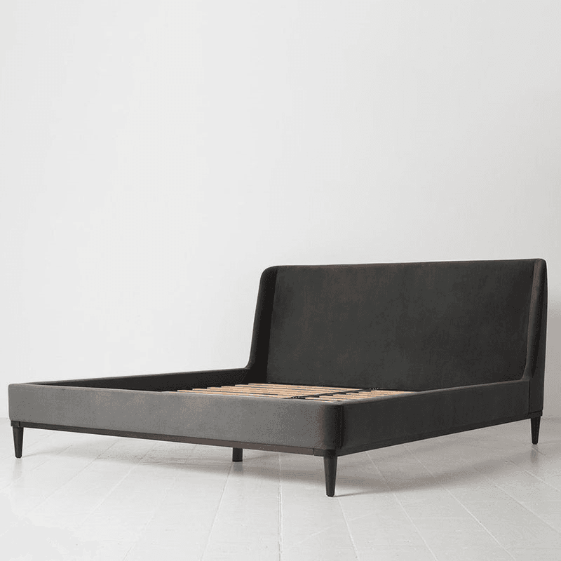 Bed 02 Velvet Super King Size Frame, Charcoal