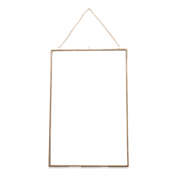 Image showing the Kiko Rectangle Portrait Frame, H50 x W35cm, Antique Brass product.