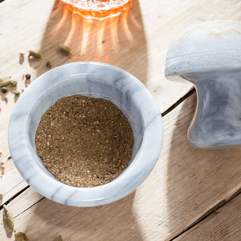 Marble Spice Grinder, White